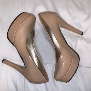 Tan platform heels